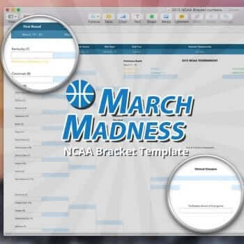 NCAA March Madness Bracket Template for Numbers and PDF