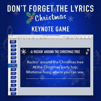 Don't Forget the Lyrics Christmas Keynote Game Template