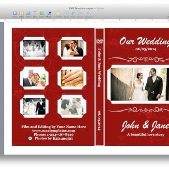 Wedding DVD Cover Template for Pages