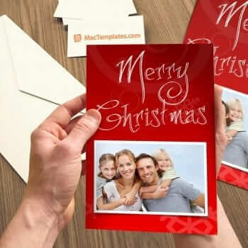 Family Christmas Card Template for Pages