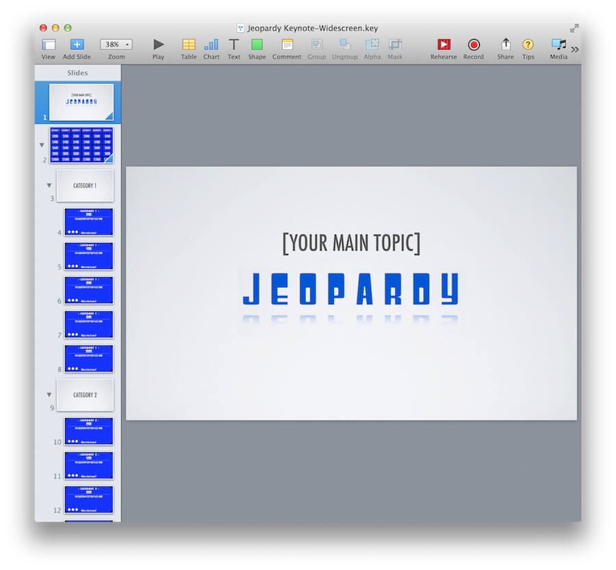 Keynote Jeopardy Template Topic Example