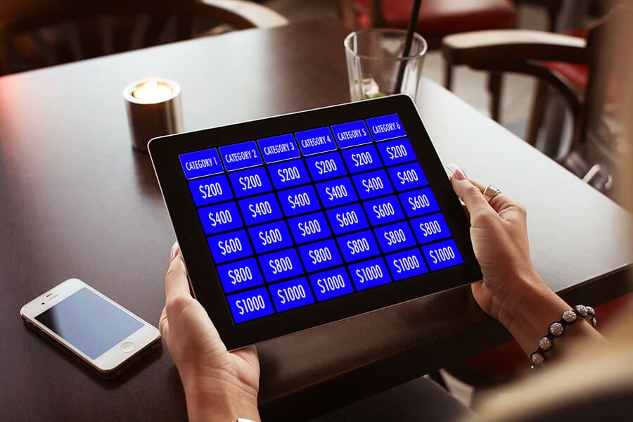 Keynote Jeopardy Template on iPad