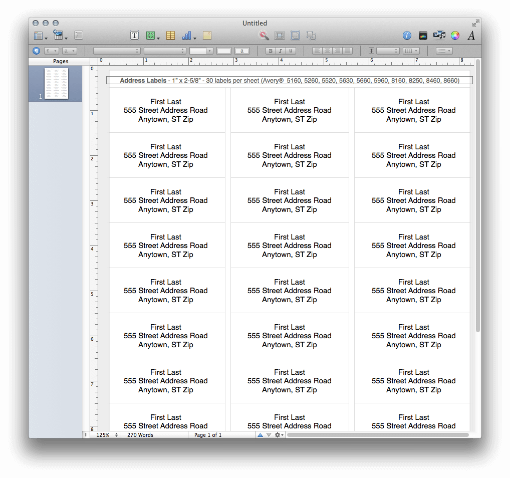 Avery Labels with Address Book Merge