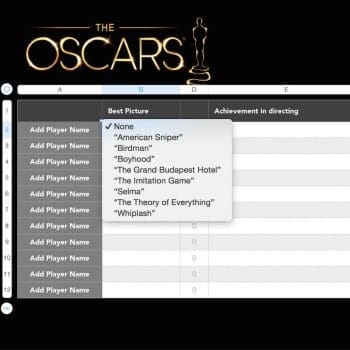 Oscar Party Template for Numbers Example