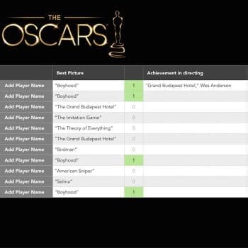 Oscar Party Template for Numbers Example