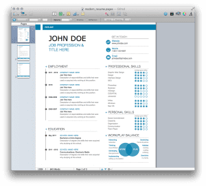 Modern Resume Template for Pages