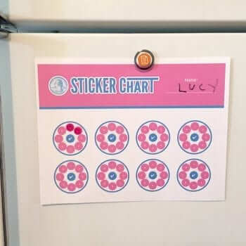 Quarter Sticker Chart Template on Fridge
