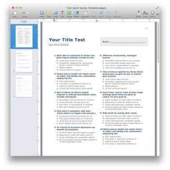 Multiple Choice Quiz Template