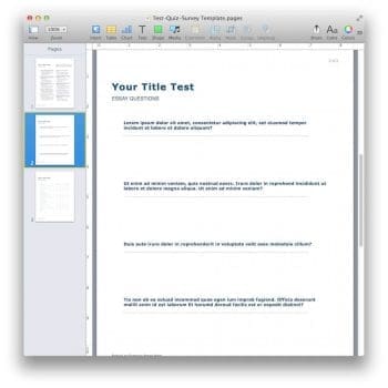 Quiz and Survey Template for Pages