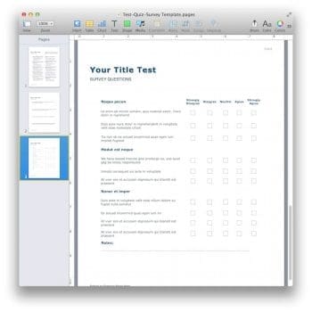 Quiz and Survey Template for Pages