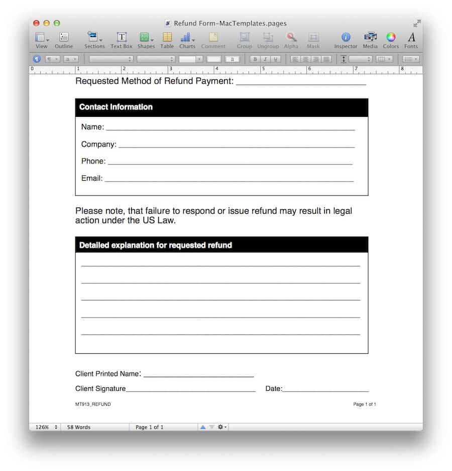 Refund Request Form Template - Image 2