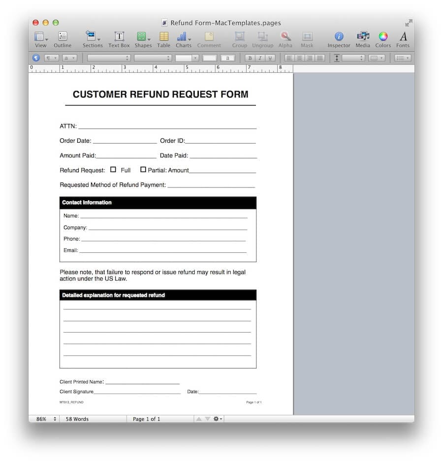 Refund Request Form Template - Image 3