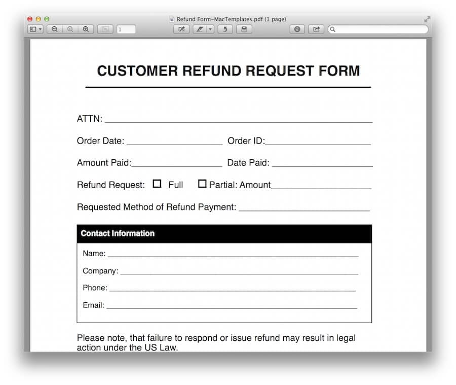 Refund Request Form Template - Image 4