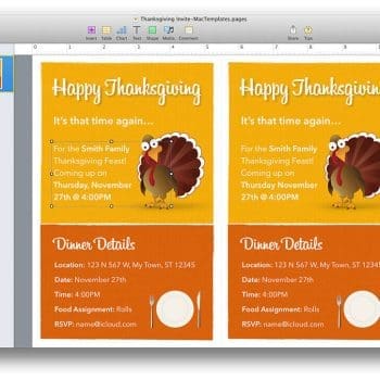 Thanksgiving Invitation Template for Pages