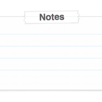 Notes Section of the To Do List