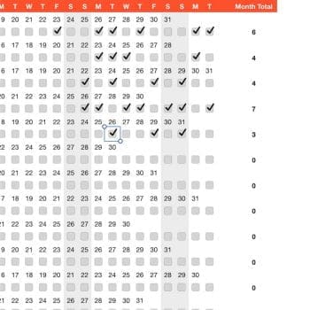 Any Year Tracking Calendar Template for Numbers